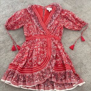 Cleobella Xs Blair Tassel-Cuff Ruffle Mini Dress